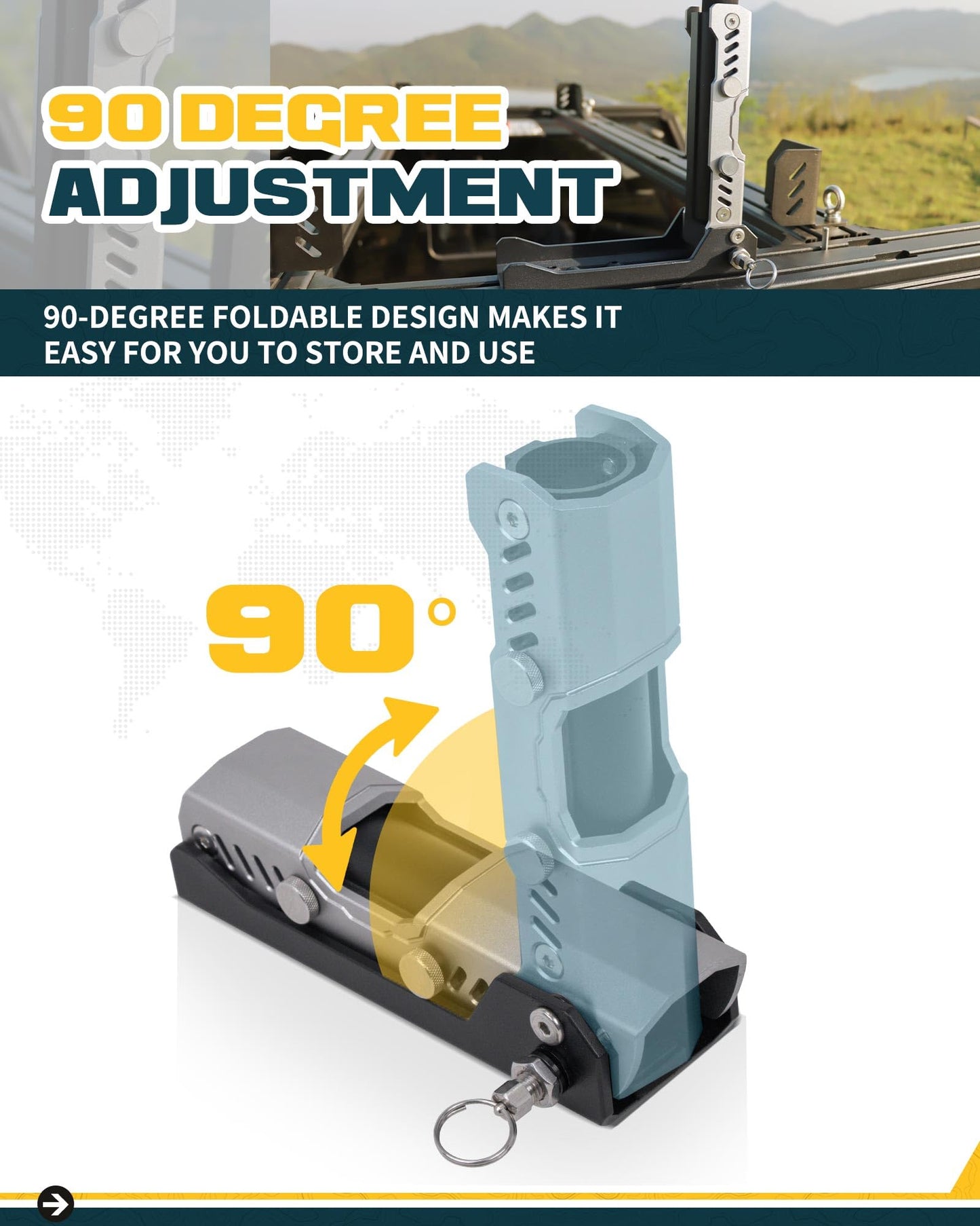 Trumgeta Foldable Flag Pole Mount - Universal Truck SUV Roof Rack