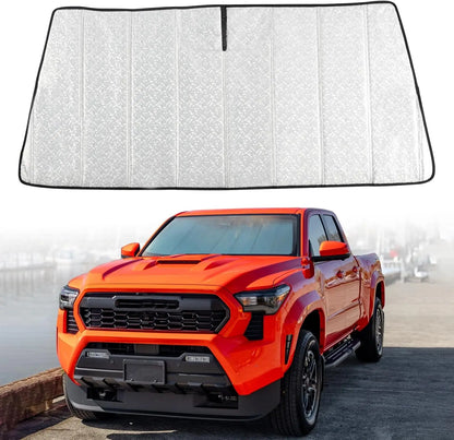 TRUMGETA Windshield Sun Shade Fit for Toyota Tacoma 2024 2025 2026 Front Window Sunscreen Sunshade 4th Gen Tacoma Accessories