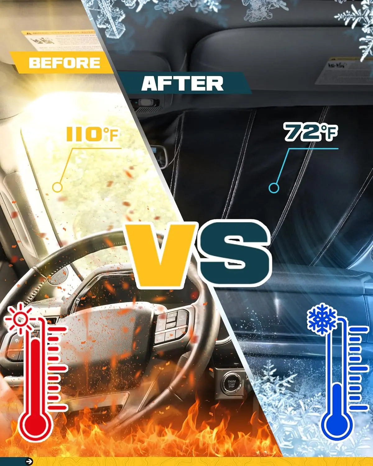 TRUMGETA Windshield Sun Shade Fit for Toyota Tacoma 2024 2025 2026 Front Window Sunscreen Sunshade 4th Gen Tacoma Accessories