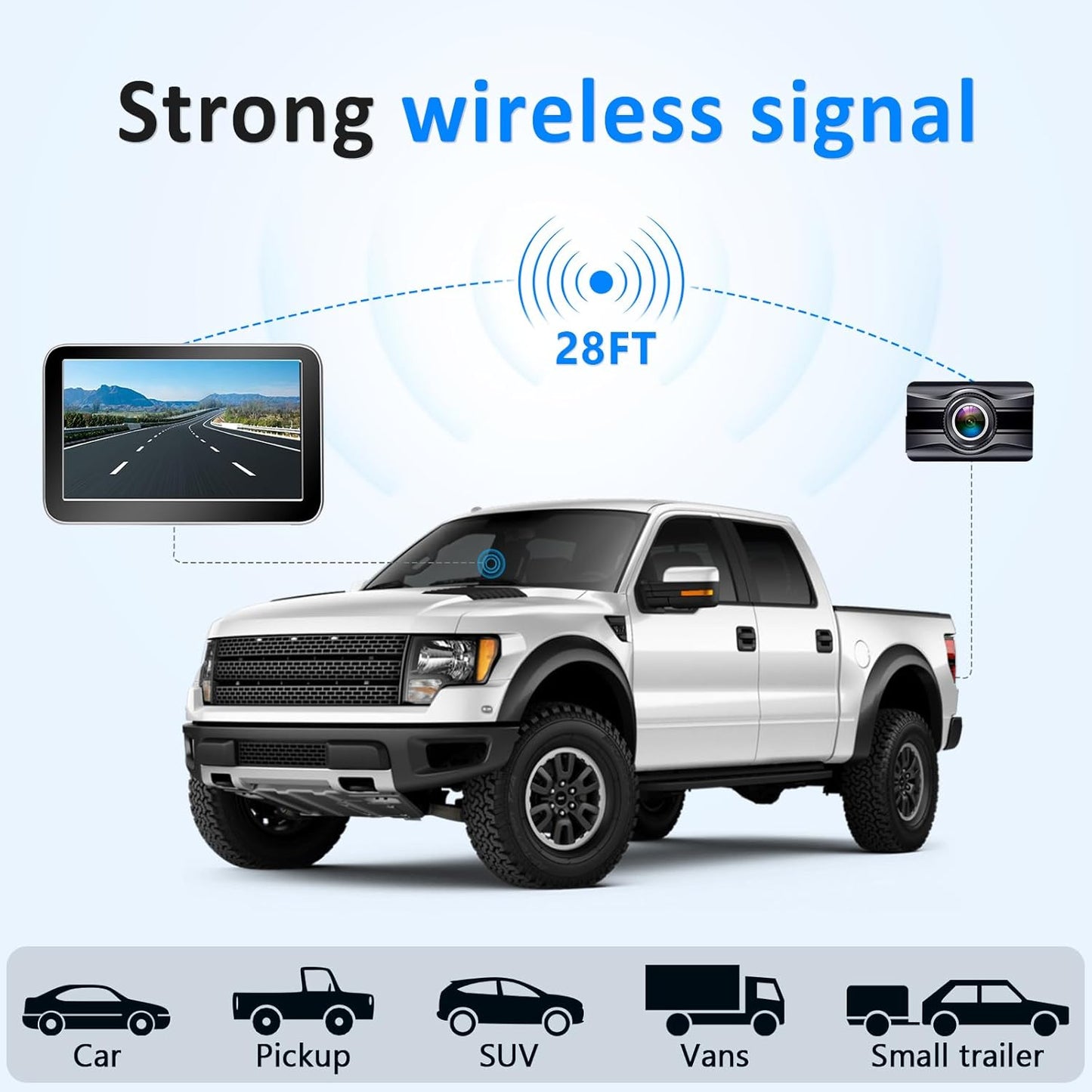 ﻿Wireless Backup Camera for Trucks - 7 Inch Monitor