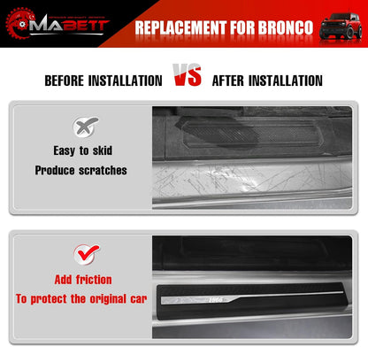 Door Edge Guards for Ford Bronco Accessories 2021-2025 4 Door, Bronco Door Sill Protectors