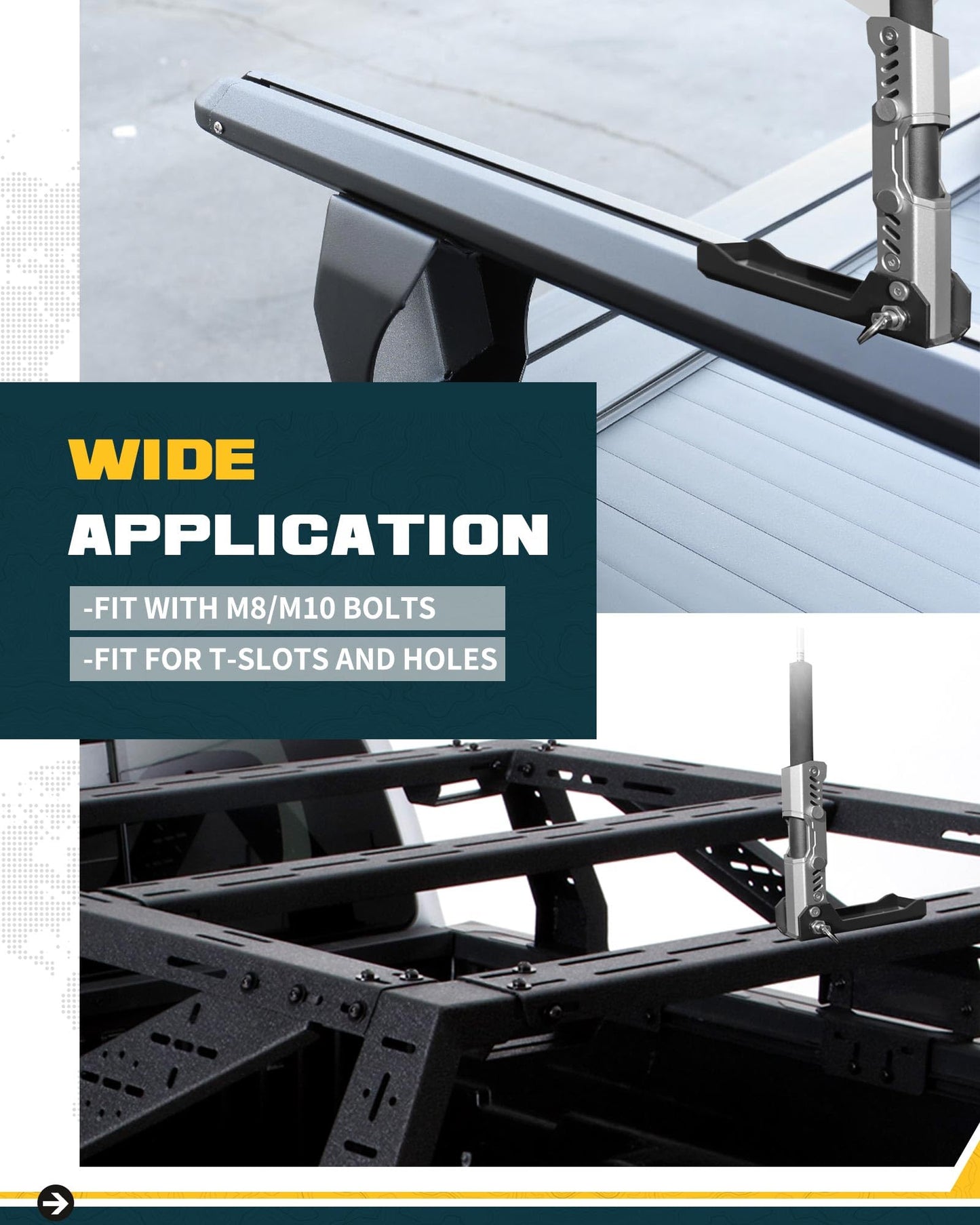 Trumgeta Foldable Flag Pole Mount - Universal Truck SUV Roof Rack