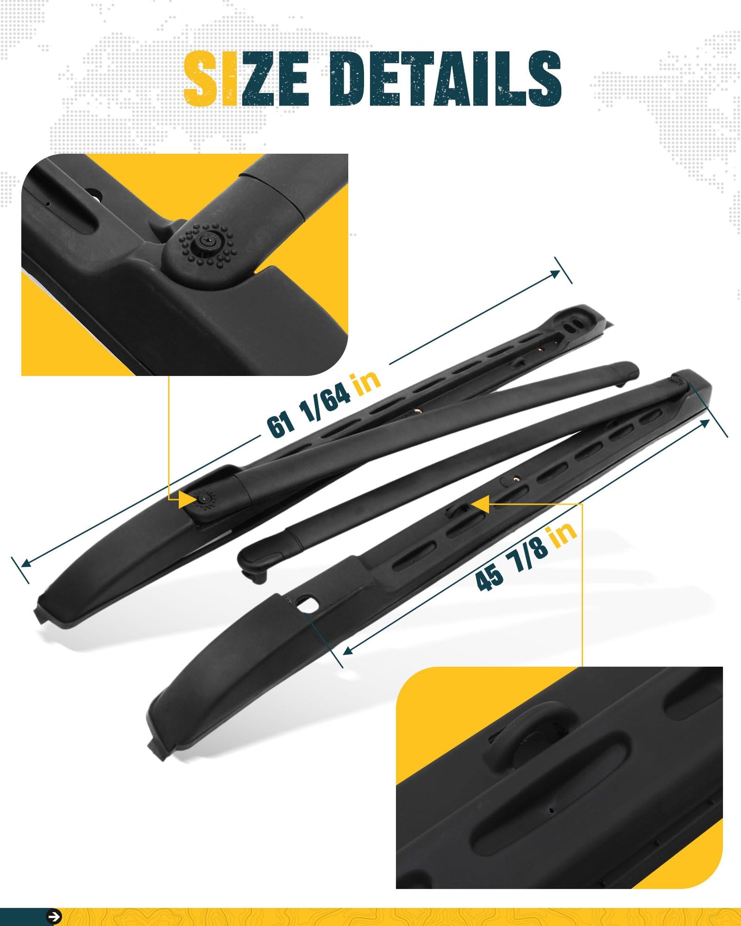 Trumgeta Roof Rack Cross Bars - Tacoma 2005-2023 165lb Capacity