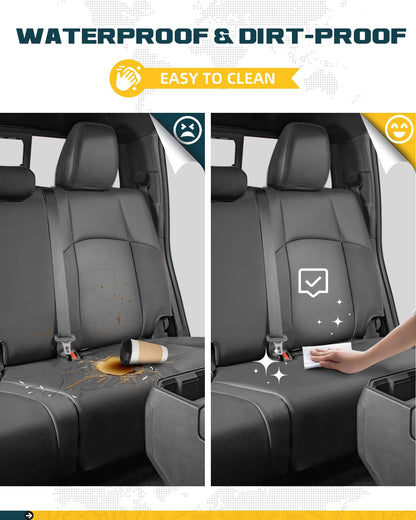 Trumgeta Leather Seat Covers - 2024-2026 Tacoma Full Set Black