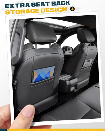 Trumgeta Leather Seat Covers - 2024-2026 Tacoma Full Set Black