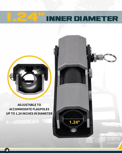 Trumgeta Foldable Flag Pole Mount - Universal Truck SUV Roof Rack