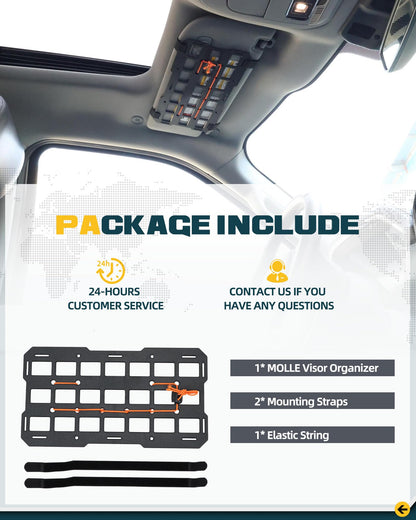 Trumgeta 7x13" Sun Visor MOLLE Panel - Universal Vehicle Organizer