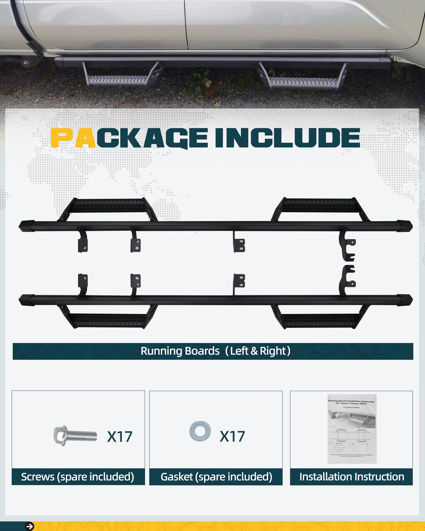 Trumgeta 600lb Drop Down Running Boards - 2024-2026 Tacoma