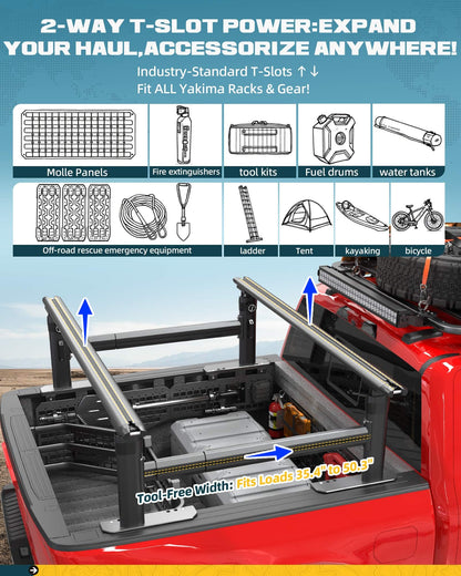 Trumgeta 800lb Truck Ladder Rack - F150 Ram 1500 Silverado