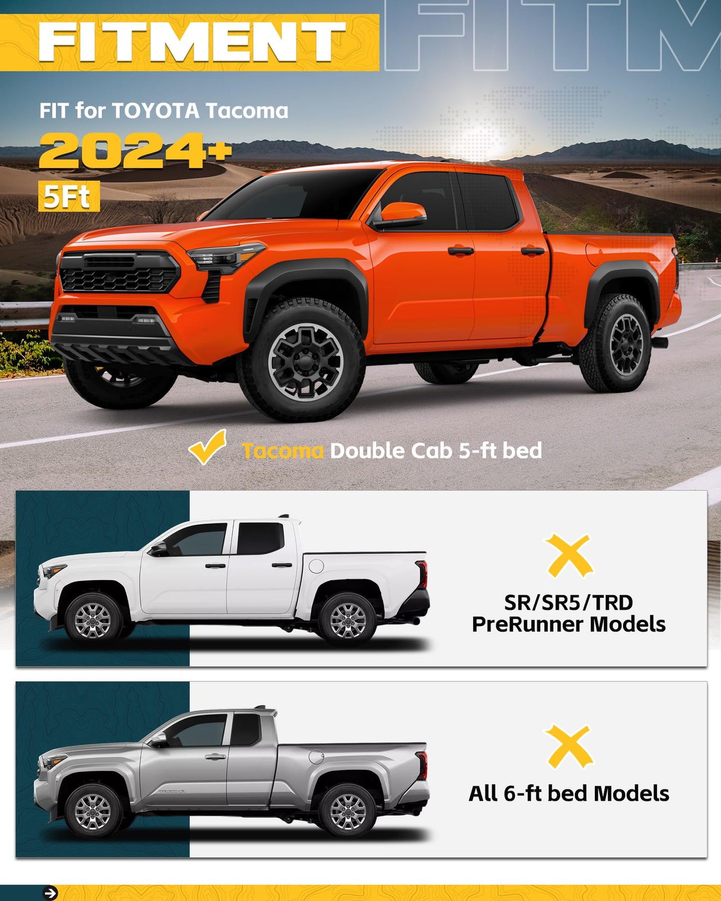 Trumgeta Side Bed MOLLE Panel - 2024-2026 Toyota Tacoma 5ft Bed