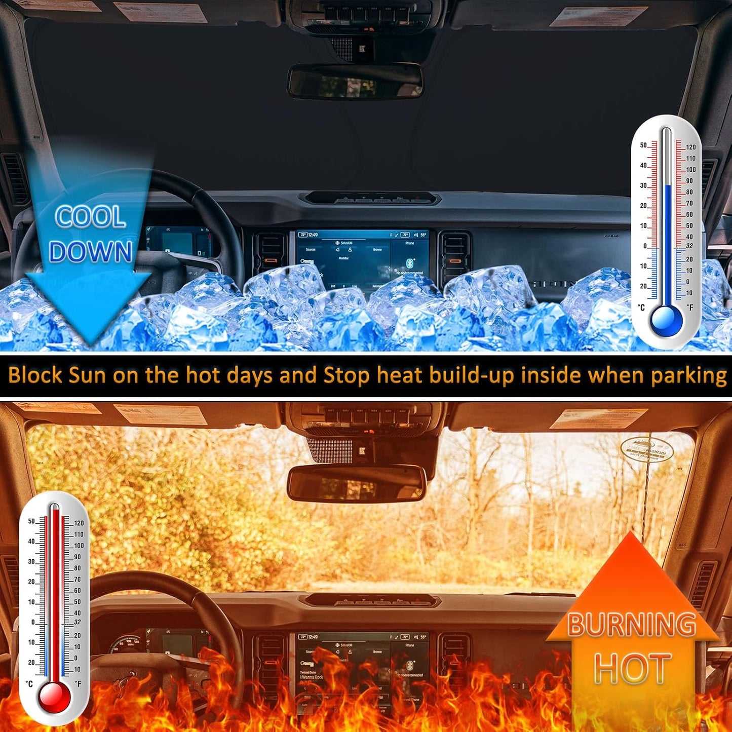 Foldable Windshield Sunshade