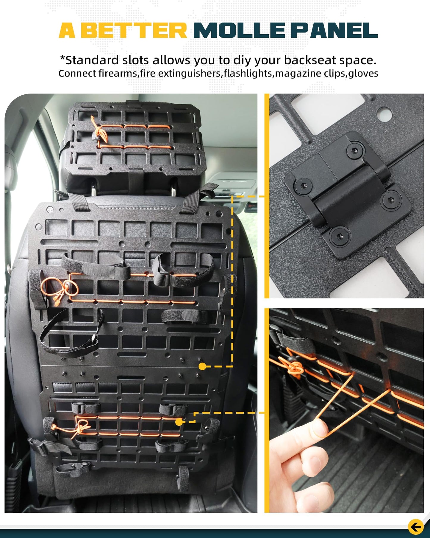 Trumgeta Seat Back MOLLE Panel - Universal Truck Organizer
