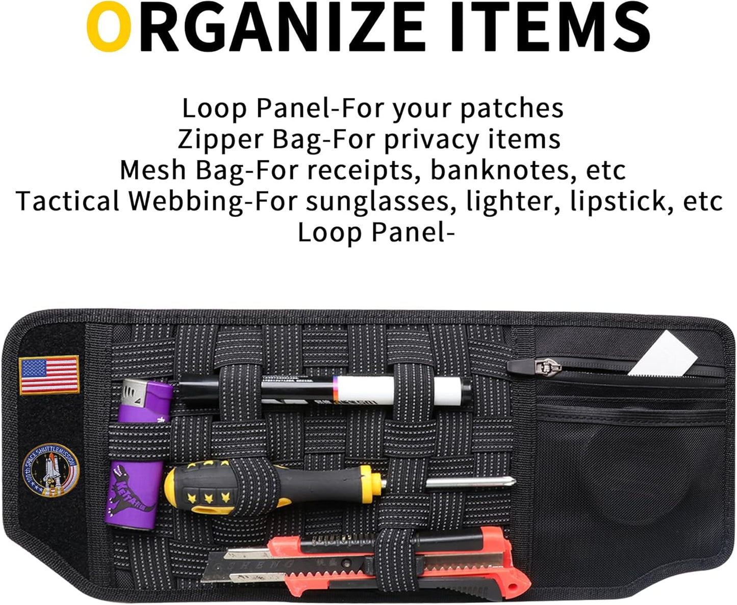 Tactical Sun Visor Organizer Visor Storage Compatible with 2021-2025 Ford Bronco 2/4 Door