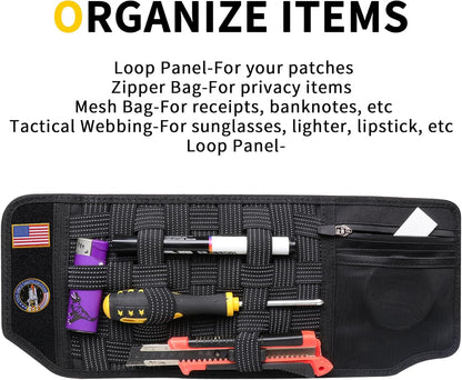 Tactical Sun Visor Organizer Visor Storage Compatible with 2021-2025 Ford Bronco 2/4 Door