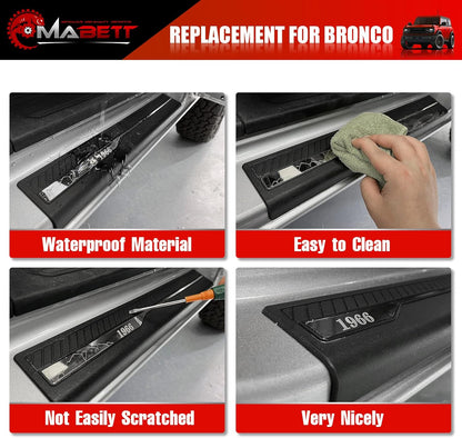Door Edge Guards for Ford Bronco Accessories 2021-2025 4 Door, Bronco Door Sill Protectors
