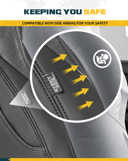 Trumgeta Leather Seat Covers - 2024-2026 Tacoma Full Set Black