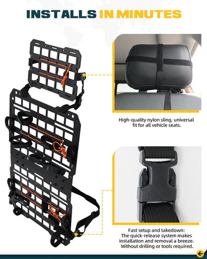Trumgeta Seat Back MOLLE Panel - Universal Truck Organizer