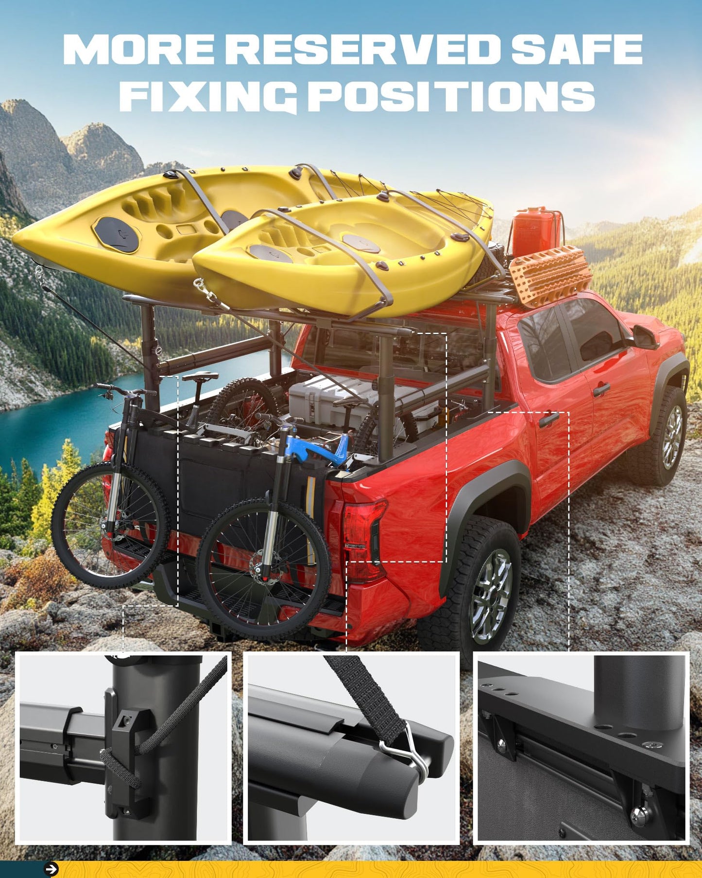 Trumgeta 800lb Truck Ladder Rack - Tacoma Gladiator Mid-Size