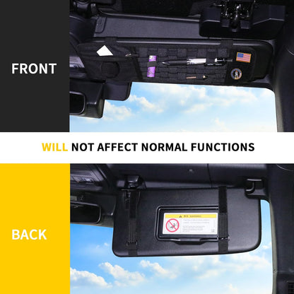 Tactical Sun Visor Organizer Visor Storage Compatible with 2021-2025 Ford Bronco 2/4 Door