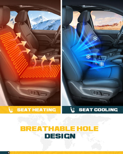 Trumgeta Leather Seat Covers - 2024-2026 Tacoma Full Set Black