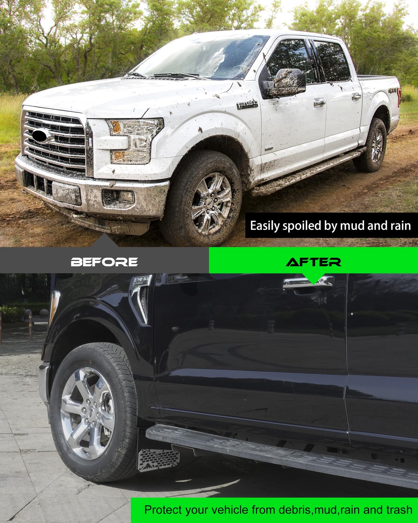 Trumgeta Universal Truck Mud Flaps Splash Guards - 2 Pack