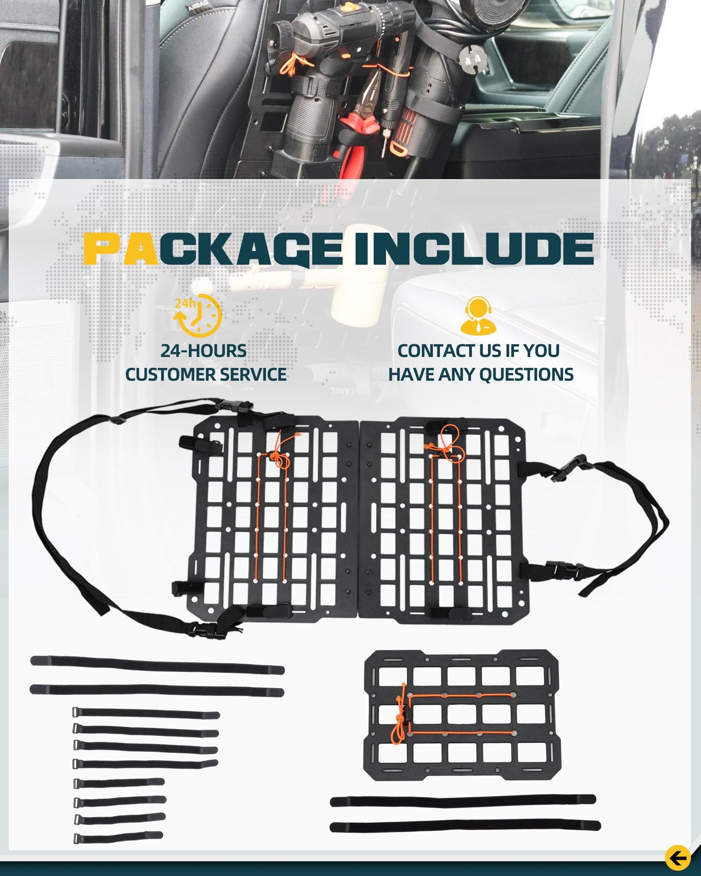 Trumgeta Seat Back MOLLE Panel - Universal Truck Organizer