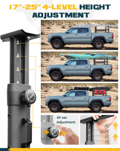 Trumgeta 800lb Truck Ladder Rack - Tacoma Gladiator Mid-Size