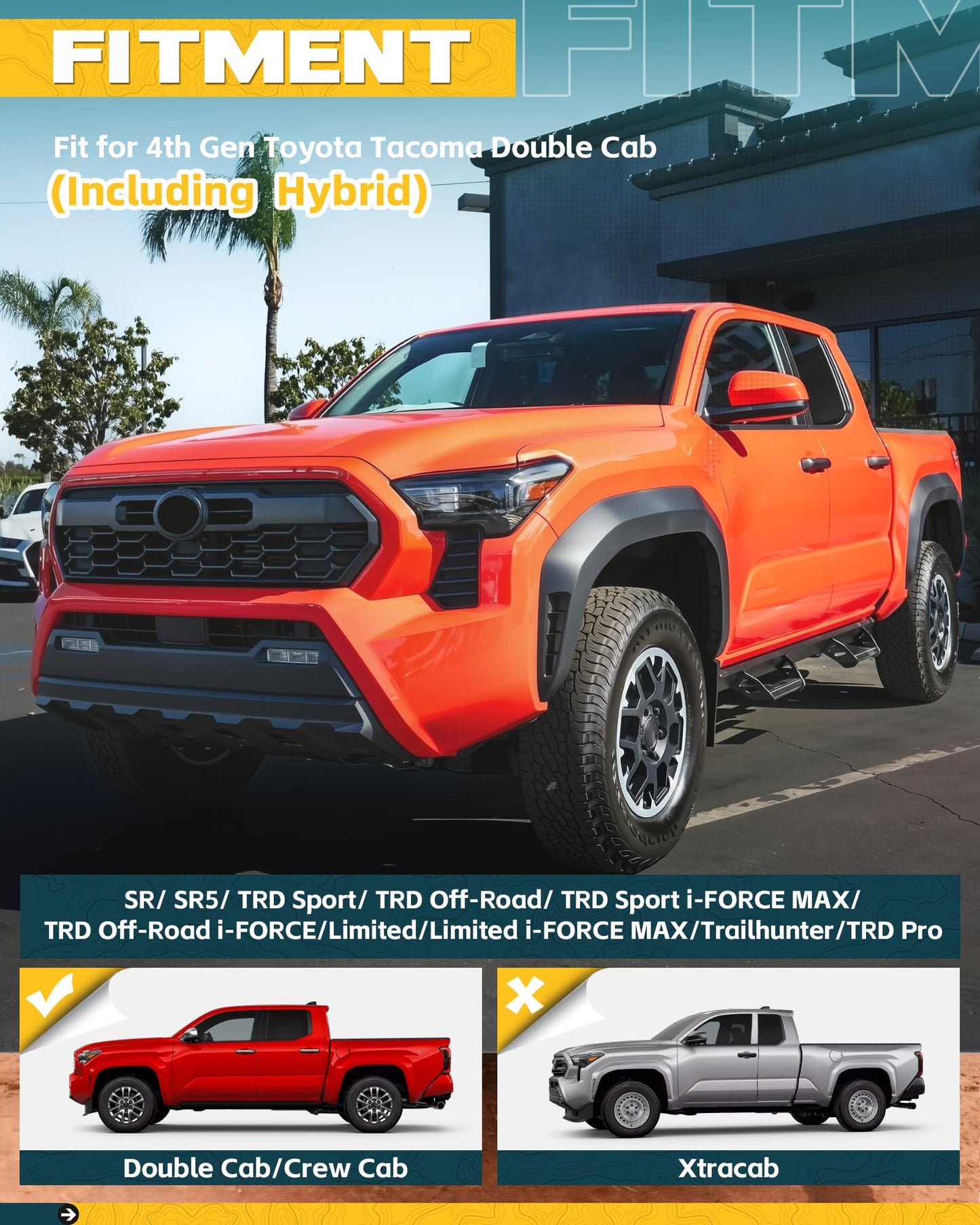 Trumgeta 600lb Drop Down Running Boards - 2024-2026 Tacoma