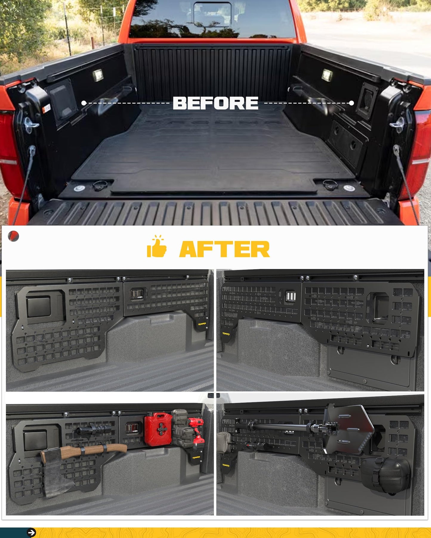 Trumgeta Side Bed MOLLE Panel - 2024-2026 Toyota Tacoma 5ft Bed