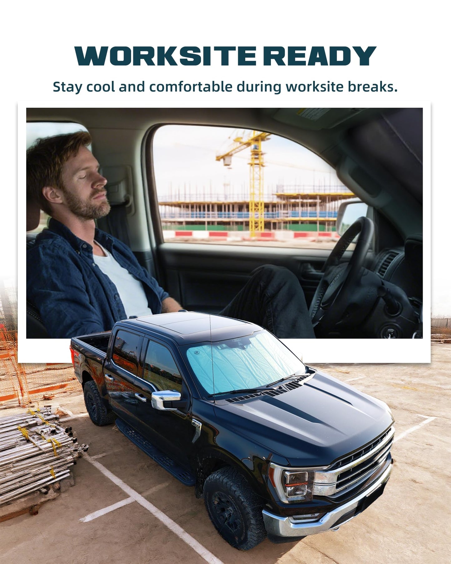 Trumgeta Windshield Sun Shade - Ford F-150 2021-2026 UV Blocking