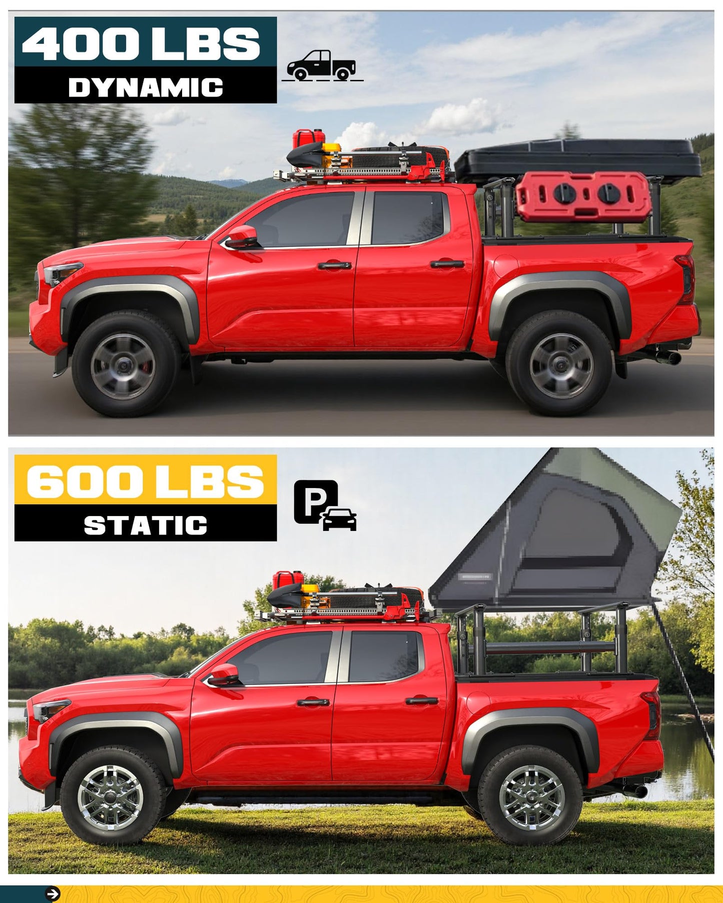 Trumgeta 800lb Truck Ladder Rack - Tacoma Gladiator Mid-Size