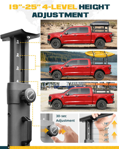 Trumgeta 800lb Truck Ladder Rack - F150 Ram 1500 Silverado