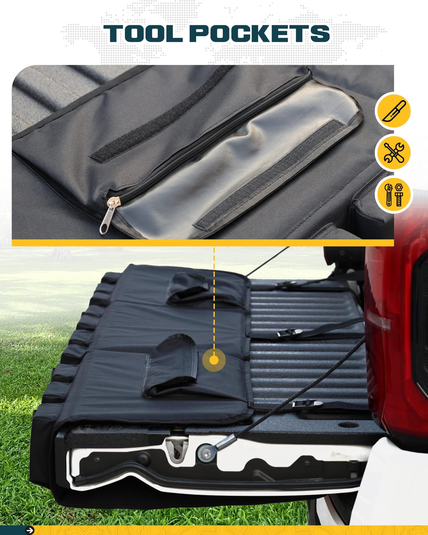 Trumgeta 62" Tailgate Bike Pad - Holds 5 Bikes Full-Size Trucks