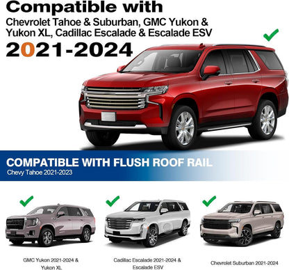 Roof Racks Cross Bars Fit for 2021-2024 Chevrolet Tahoe and Suburban, Yukon and Yukon XL